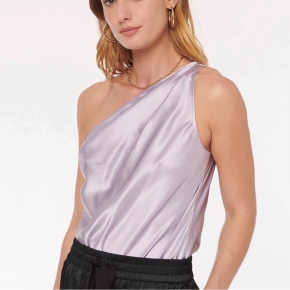 CAMI NYC Darby Bodysuit Lavender Purple 100% silk Size small Revolve Nordstrom - Picture 6 of 11